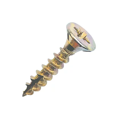 Fastpak Yellow Zinc Plated Countersunk Pozi Chipboard Screws - 4.5 x 25mm Fastpak Yellow Zinc Plated Countersunk Pozi Chipboard Screws - 4.5 x 25mm